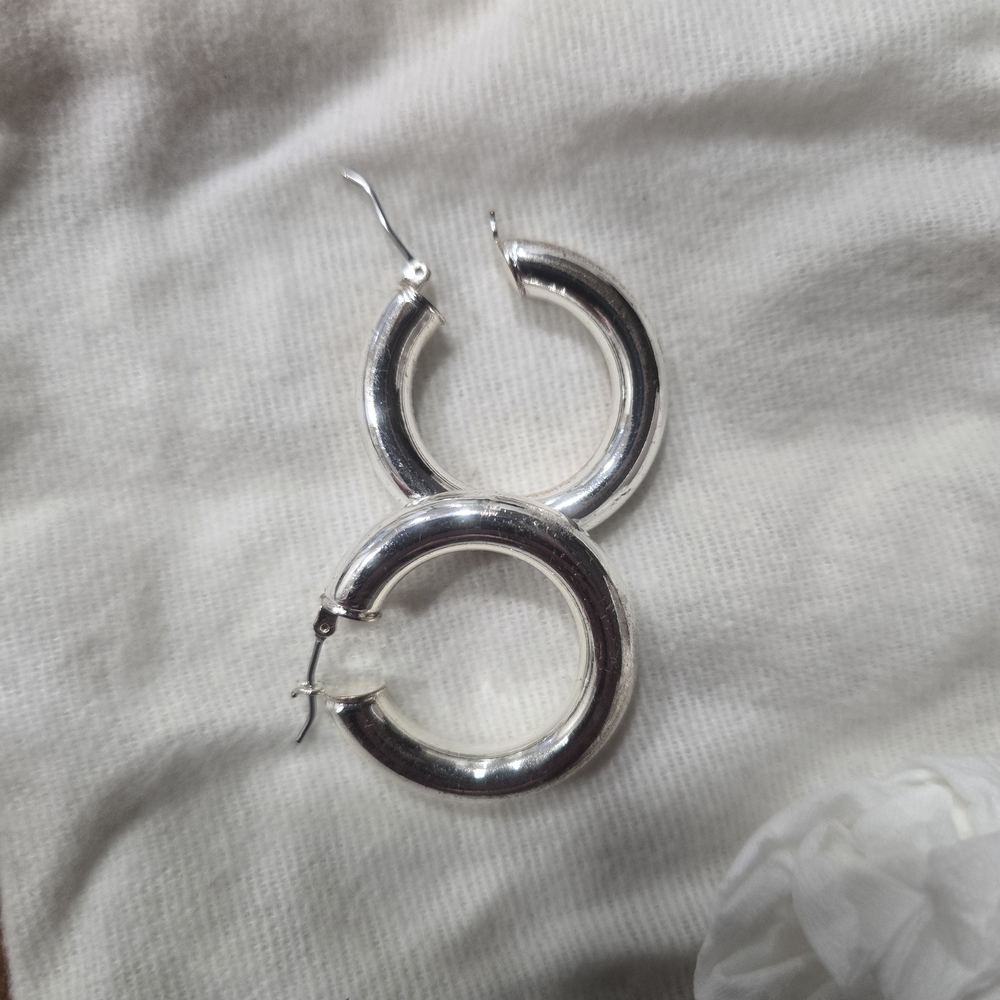 Elegant Silver Hoop Earrings